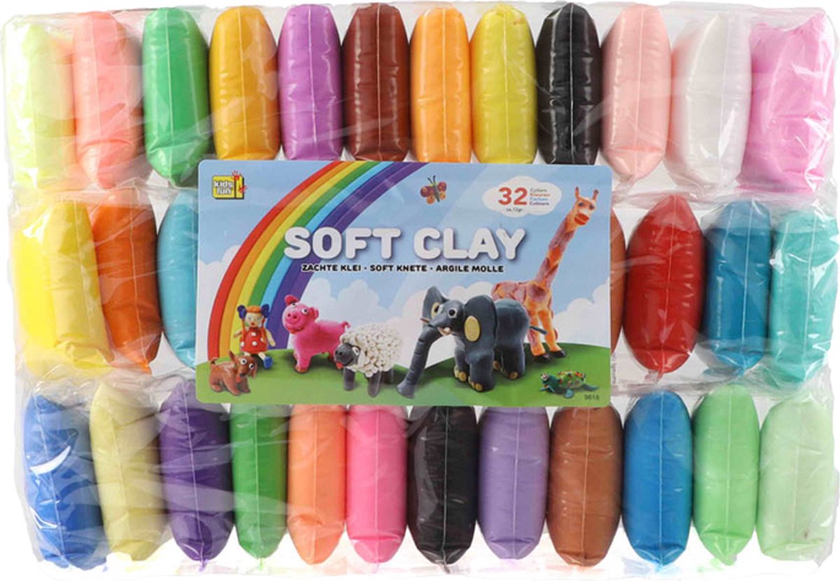 Klei Soft Clay 12 gram 36 kleuren 31 x 22 x 5 - Schoen cadeau - Cadeau set -